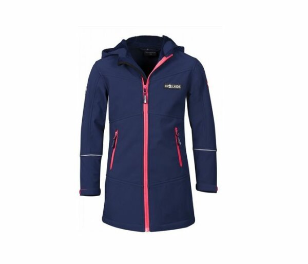 Trollkids M&auml;dchen Softshell Mantel Aurland, Marineblau / Magenta, Gr&ouml;&szlig;e 98