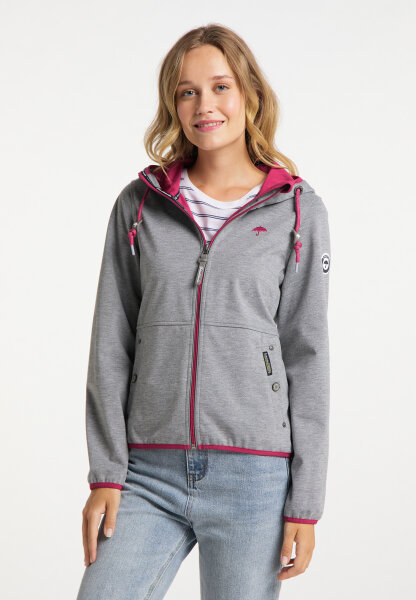 Schmuddelwedda Damen Funktionsjacke / Regenjacke Gr. XL Grau Melange Dunkelpink