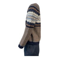 GANT Jumper Jacquard-Strickmuster Rundhalspullover / Strickpullover Gr. XXL Blau / Braun