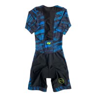 Zone3 Activate Plus Kurzarm Trisuit Stealth Speed Herren Badeanzug Gr. XS Schwarz / Blau