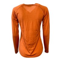 Lundhags Damen Fulu Merino Henleyshirt / Longsleeve Gr. S Rostrot