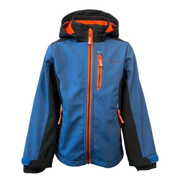 Trollkids Kids Balestrand Jacket / Softshelljacke Gr. 128 Blau / Orange
