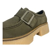 Clarks Damen Linoso Monk Dark Green Nub Schuhe / Mokassin Gr. 37,5