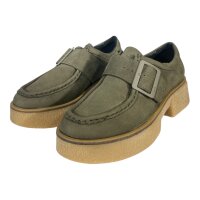 Clarks Damen Linoso Monk Dark Green Nub Schuhe / Mokassin Gr. 37,5