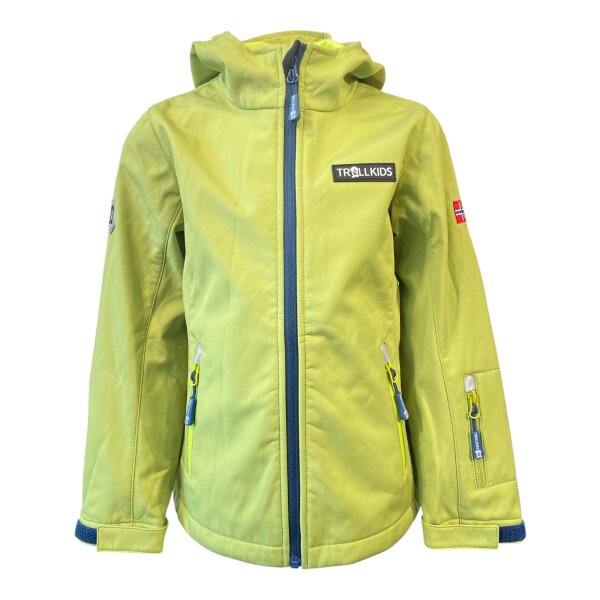 Trollkids Kids Oslofjord Jacket / Softshelljacke Gr. 128 Kiwi